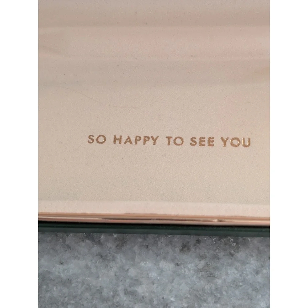 Kate Spade New York pink and green hard eyeglass case with cleaning cloth
